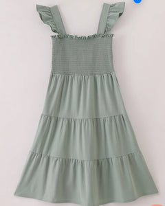 Sage Smocked Dress
