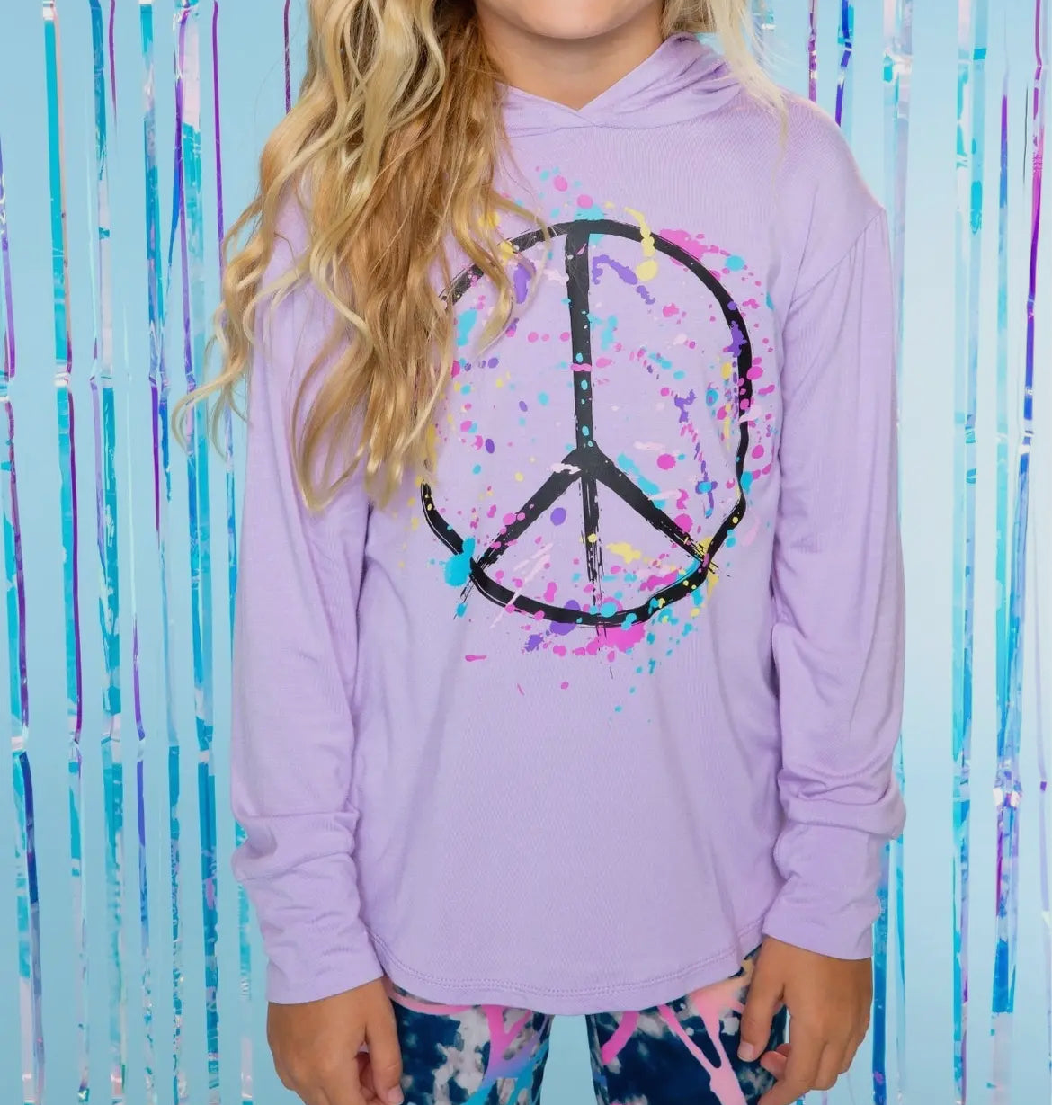Lilac Paint Splatter Hoodie