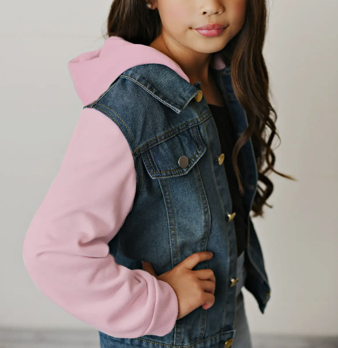 Pink And Denim Hoodie