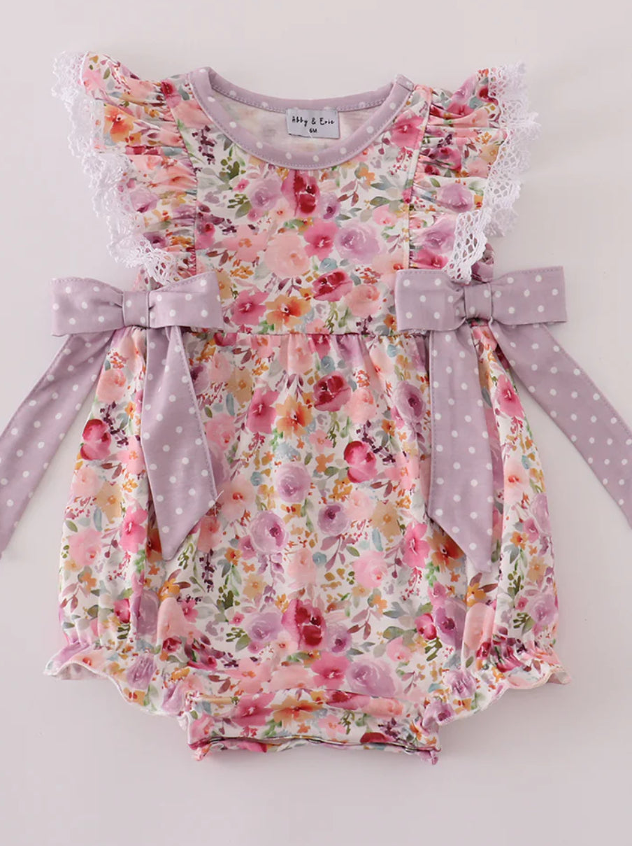 Smocked Floral Bubble Romper