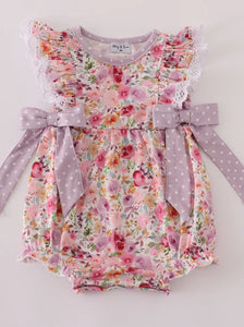 Smocked Floral Bubble Romper