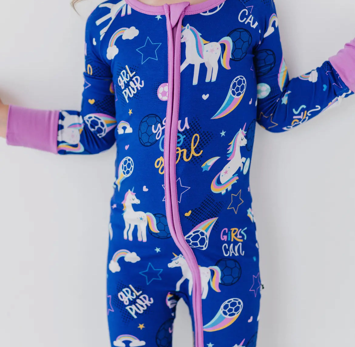 Unicorn Power Zip Footie