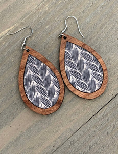 Wood Teardrop Earrings