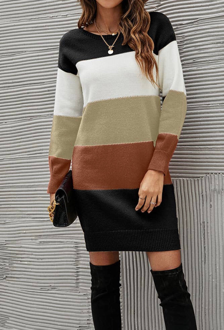 Josephine Color Block sweater dress Buckeye Creek Boutique Josephine Color Block sweater dress Buckeye Creek Boutique