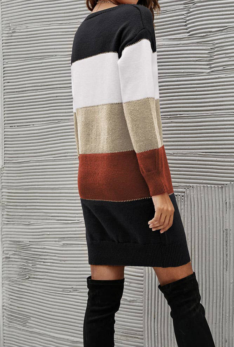 Josephine Color Block sweater dress